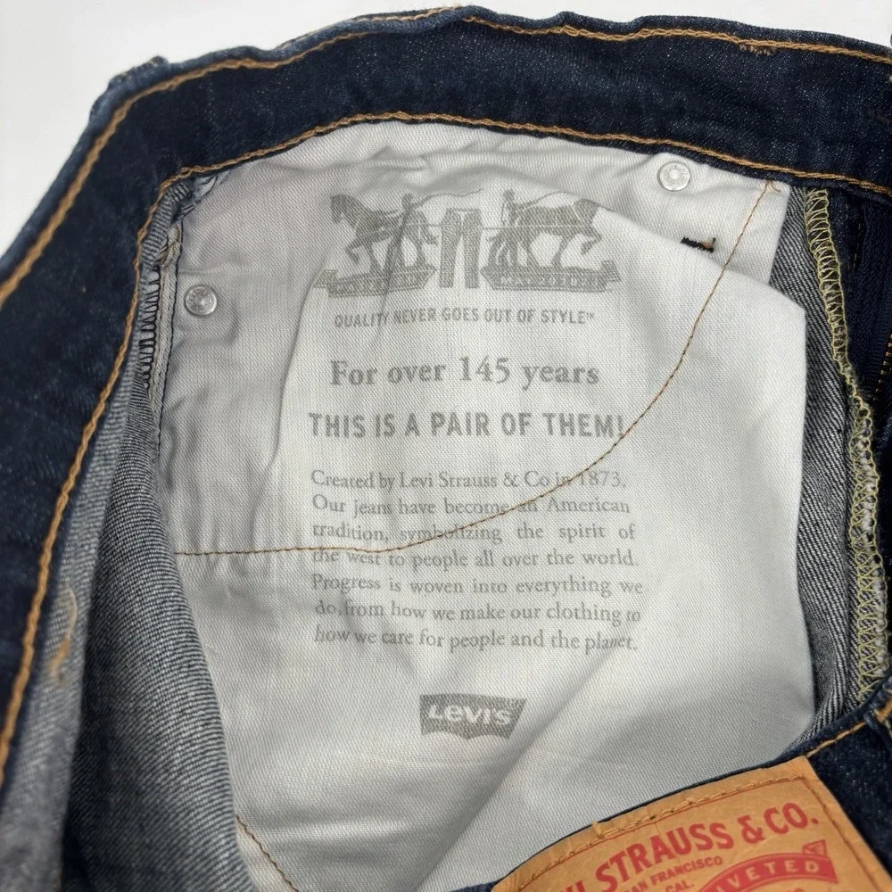 Levis 541 Dark Wash Straight Leg Blue Denim Jeans Mens 34x32 Cotton Blend